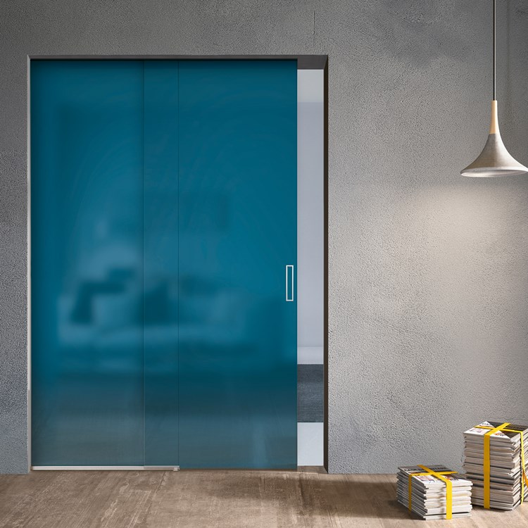 Porta scorrevole plana light in vetro satinato 3001 – qualità infissi Vetro satinato colorato